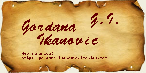 Gordana Ikanović vizit kartica